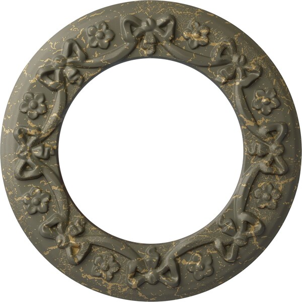 Ekena Millwork Ribbon with Bow Medallion (Canopies up to 7 1/2"), 12 1/4"OD x 7 1/2"ID x 7/8"P, Witch Hazel Crackle CM12RIWHC - main